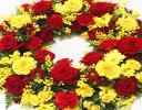 Luxurious Red and Yellow Classic Wreath Code: JGFF2880LRYWR | Local Delivery Or Collect From Shop Only