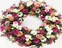 Luxurious Pink and White Classic Wreath Code: JGFF3700LPWW | Local Delivery Or Collect From Shop Only