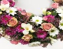 Luxurious Pink and White Classic Wreath Code: JGFF3700LPWW | Local Delivery Or Collect From Shop Only