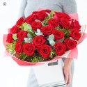 Valentines luxury 24 red rose hand-tied Interflora Code: VCROR2400 | National delivery and local delivery or collect from our shop