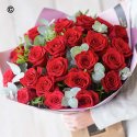Valentines luxury 24 red rose hand-tied Interflora Code: VCROR2400 | National delivery and local delivery or collect from our shop