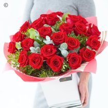 Valentines luxury 24 red rose hand-tied Interflora Code: VCROR2400 | National delivery and local delivery or collect from our shop