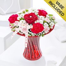 Valentines red love vase code: JGFV96550RL | Local delivery or collect from our shop only