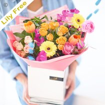 Mothers day pastels lily free hand-tied Code: MDLFHTP1  | National delivery and local delivery or collect from shop