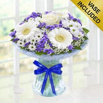 Congratulations Azure Vase Code: JGFCA928871BVBB | Local Delivery Or Collect From Shop Only