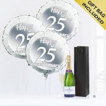 25th anniversary champagne and balloons Code: JGFA25THC | Local Delivery Or Collect From Shop Only