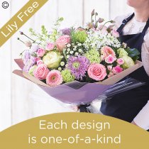 Mothers Day pastels lily free hand-tied Code: MDLFHTP5 | National delivery and local delivery or collect from shop