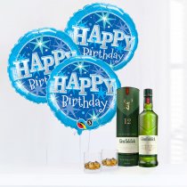 Happy birthday Glenfiddich whisky and balloon celebration  Code: JGFB8GWB | local delivery or collect from shop only