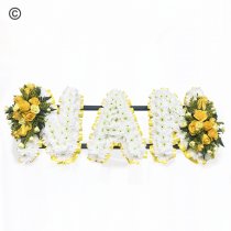 Nan flower letter tribute Code: JGFF109NFT | Local delivery or collect from our shop only