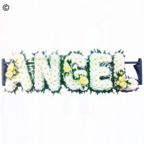Angel letter flower tribute Ivory and Cream Code: JGFF920IWA | Local delivery or collect from our shop only