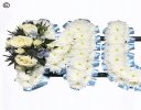 Mum funeral flower letter tribute blue and white Code: JGFF1872BWM | Local delivery or collect from our shop only