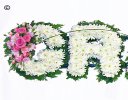 Gran funeral flower letter tribute pink and white Code: JGFF3872PWG | Local delivery or collect from our shop only