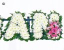 Gran funeral flower letter tribute pink and white Code: JGFF3872PWG | Local delivery or collect from our shop only