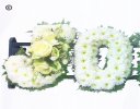 John funeral flower letter tribute cream and white Code: JGFF1872CWJ | Local delivery or collect from our shop only