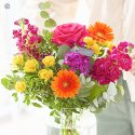 Vibrant flowers in a glass vase Code: CCVB0100  | Local delivery or collect from our shop