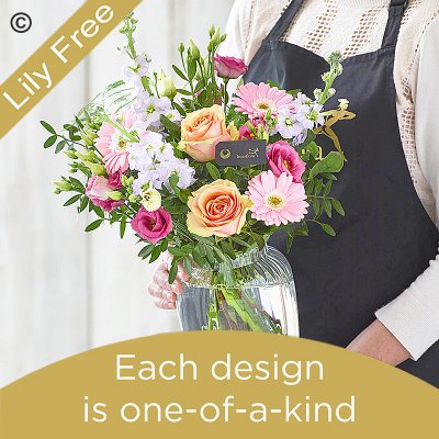 Lily free flowers in a vase pastels florist choice Code: LFVASE1P | National delivery and local delivery or collect from our shop