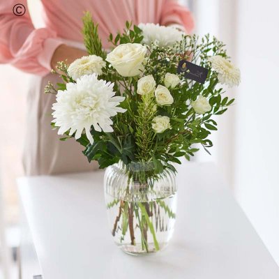 Flowers in a vase neutral florist choice Code: CCVN0100 |Local delivery or collect from our shop only