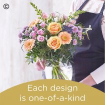 Flowers in a vase pastel shades florist choice Code: VASE2P | National delivery and local delivery or collect from our shop