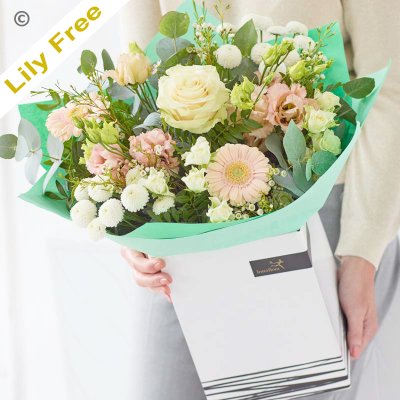 Valentines neutrals lily free hand-tied Code: VNLFHT1 | National delivery and local delivery or collect from our shop