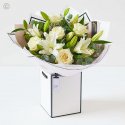 Beautifully simple white rose and white lily bouquet Code: SIWRLHT1  | National delivery and local delivery or collect from shop