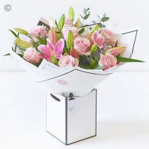 Beautifully Simple Luxury Pink Rose and Pink Lily Bouquet Code:SIPRLHT2  | National delivery and local delivery or collect from shop