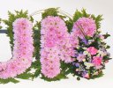 Mum pink massed letter tribute Code JGF1201PMM | Local delivery or collect from our shop only