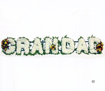 Grandad funeral flower letter Tribute - Code JGFF209WRGT | Local delivery or collect from our shop only