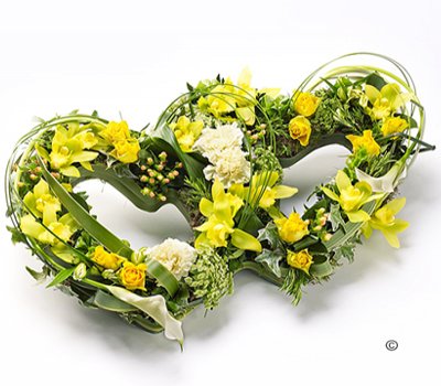 Double yellow and green open heart Code: F14171YS | Local delivery or collect from our shop only