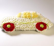 Motor Car Funeral Flower Tribute  Code: TR146WH
