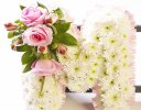 Mum funeral flower letter tribute pink and white Code: JGFF102PWM | Local delivery or collect from our shop only