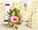 Mum funeral flower letter tribute pink and white Code: JGFF102PWM | Local delivery or collect from our shop only