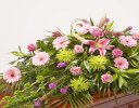 Classic Selection Pink and Green Casket Spray Code: JGFF8748506CS | Local Delivery Or Collect From Shop Only
