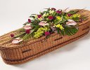 Orchid Casket Spray Pink and Green Code: JGFF1106CS  | Local Delivery Or Collect From Shop Only