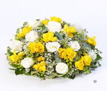 Rose and Freesia Posy Yellow and White Code: F13410YS | National and Local Delivery