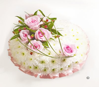 Traditional White Massed Posy Soft Pink and White Code: JGFF2990PWP | Local Delivery Or Collect From Shop Only