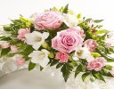 Traditional Pink and White Bassed Wreath Code: JGFF190PWW | Local Delivery Or Collect From Shop Only