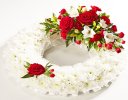 Traditional Red and White Bassed Wreath Code: JGFF190RWW | Local Delivery Or Collect From Shop Only