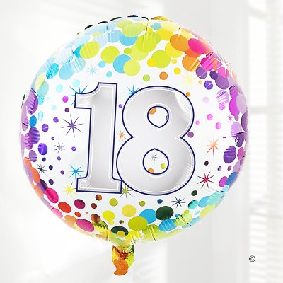18th birthday balloon Code:JGFB2218BB | Local delivery or collect from our shop only