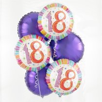 18th Birthday Balloon Bouquet Puple Code: JGFB300618PBQ  | Local Delivery Or Collect From Shop Only