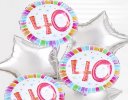 40th birthday balloon bouquet sliver and dots Code: JGFB2840BB  | Local delivery or collect from shop only