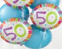 50th birthday balloon bouquet Code: JGFB1050BB | Local delivery or collect from shop only